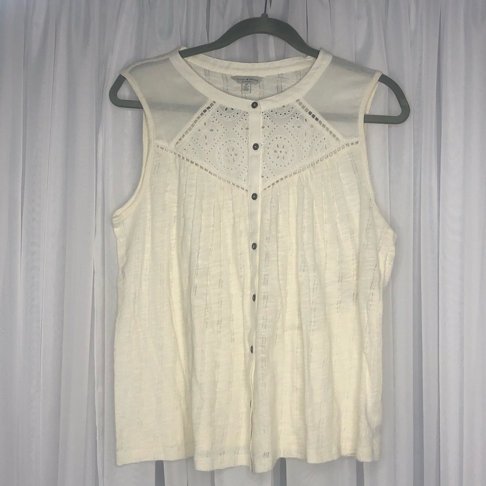 Lucky Brand Off White Sleeveless Top